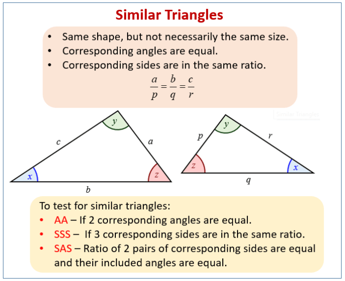 Unit 6 study guide similar triangles